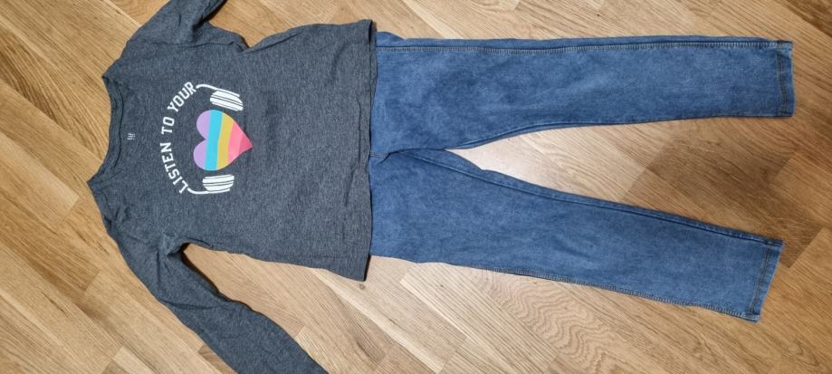 Komplet  Gap majica in Zara jeggins 7-8let