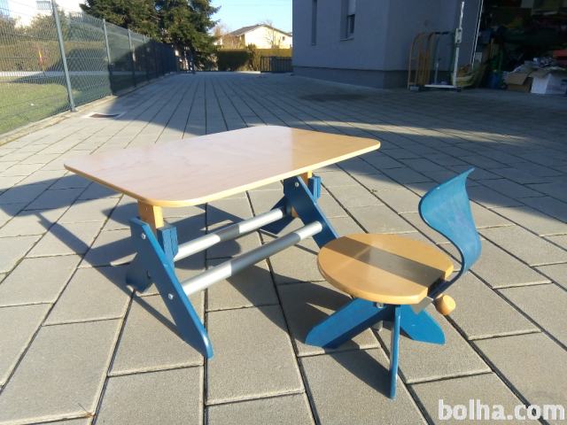 Otroška lesena miza s stolom - kakovostna, made in SLO