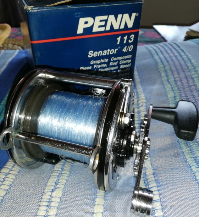 Moulinet De Pêche Penn Senator 4/0 Vintage - Pour Bateau & Eau Salée - Avec Plaque 'Sailfish'
