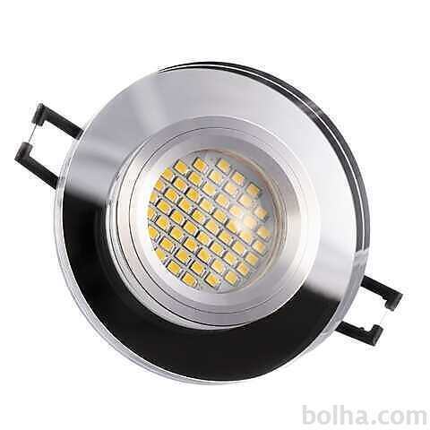 LED steklena vgradna svetilka SD1052 + žarnica GU10 3W toplo bela