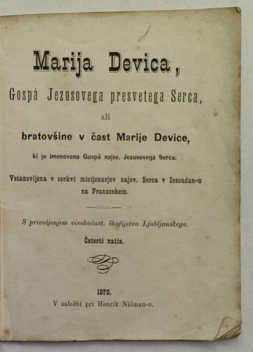 Bratovščina v čast Marije Device / Luka Jeran, 1875