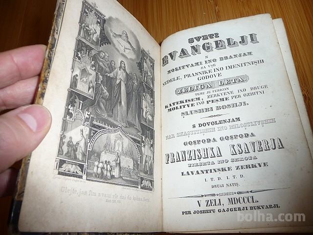 Svet evangelji.... v Zeli 1850,per Joshefu Gajgerji bukvarji