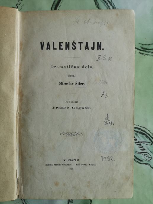 Valenštajn : dramatično delo / spisal Miroslav Šiler, 1866