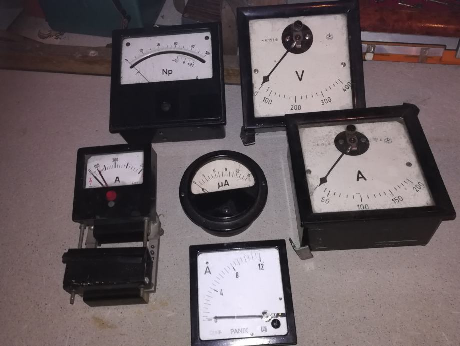 6 X vgradni merilniki, ampermeter, voltmeter,ISKRA