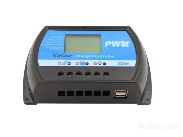 Solarni polnilec Regulator LCD PMW 10A 12-24V USB