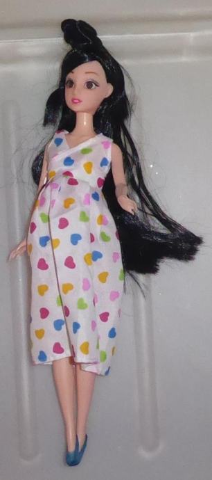 Noseča lutka velikosti Barbie punčk + dojenček