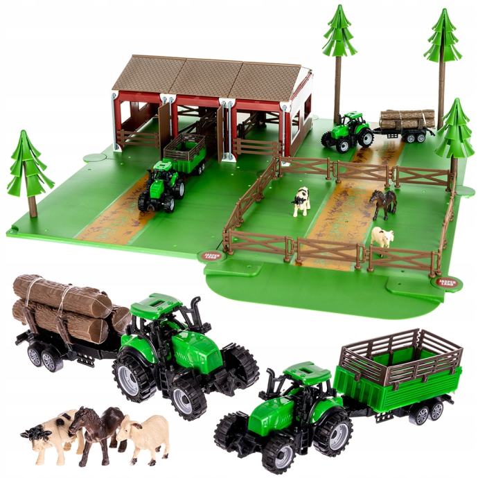 Kmetija z živalmi in 2 traktorja 102 delni set