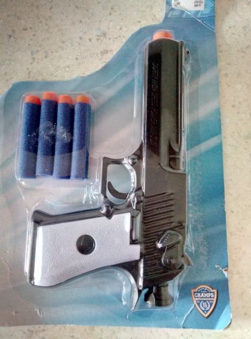nova otroška pištola s 4 penastimi naboji 20x10,5cm