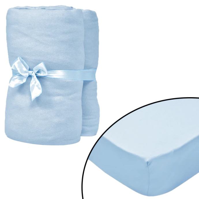 Rjuhe za otroško posteljo 4 kosi 60x120 cm svetlo modre
