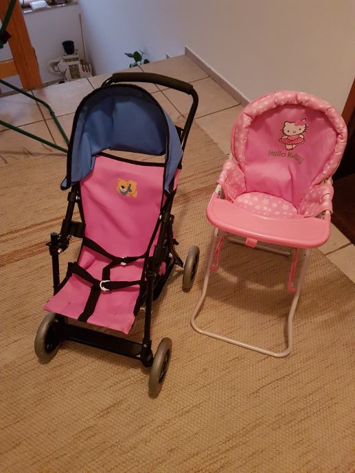Stolček za hranjenje in voziček za dojenčka - igrača