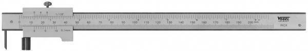 Zarisovalno pomično merilo 200 mm, s koleščkom, s HM konico