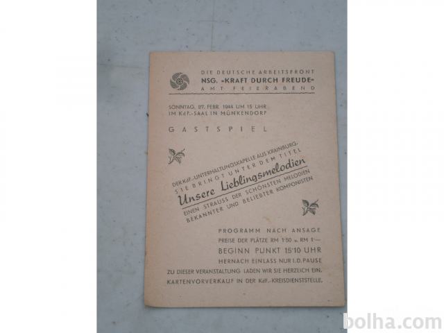Die Deutsche Arbeitsfront Gastspiel 1944, Kraft durch Freude