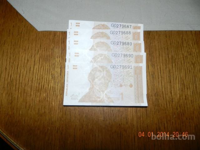 HRVAŠKI DINAR/HRVATSKI DINAR bankovec za 1 dinar UNC