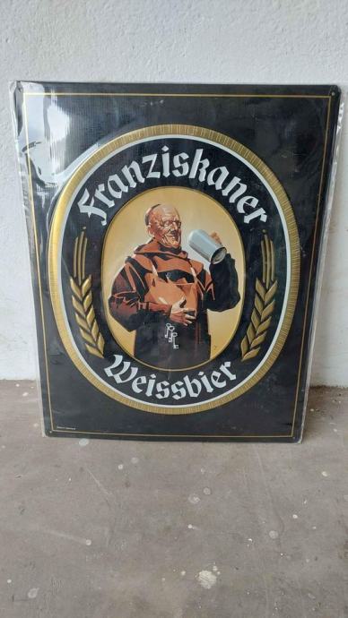 Kovinska tabla-reklama za pivo 50x40cm.