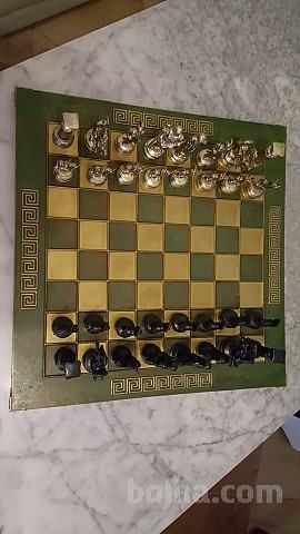 Starinski masivni kovinski šah Manopoulos Atene