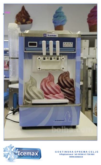 sladoledni stroj za točeni sladoled na ročke soft ice 2 + 1
