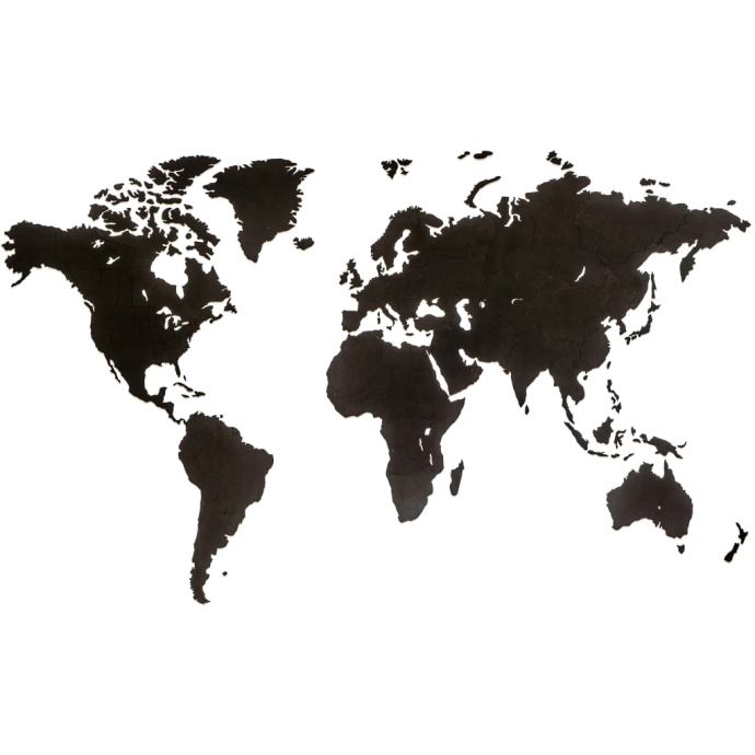 MiMi Innovations Lesen zemljevid sveta Luxury črn 180x108 cm
