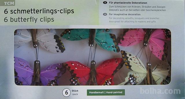 Set 6ih dekorativnih metuljev, ročna poslikava, NOVO