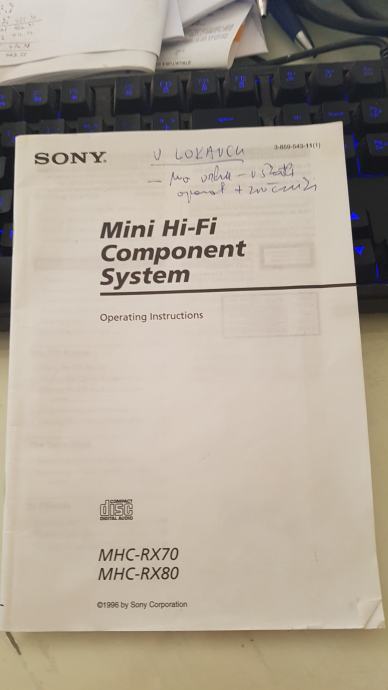 Angleška navodila za Hi-Fi component system sony MHC-RX70 MHC-RX80