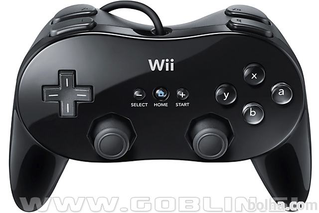 Wii Classic Controller Pro kompatibilen, črn