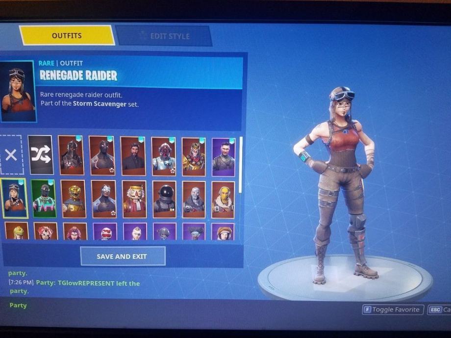 Fortnite accaunt renegade,galexy,blue squer...