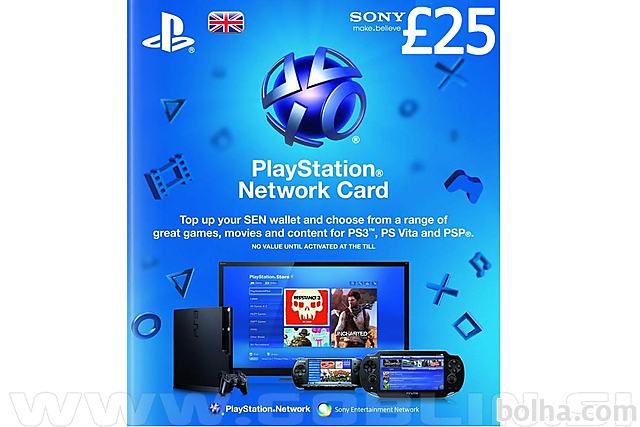 PlayStation Network Card 25 GBP (UK) za PS4 | PS3 | PS Vita