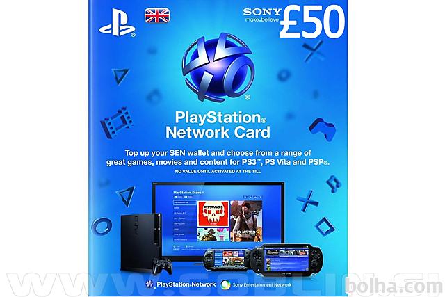 PlayStation Network Card 50 GBP (UK) za PS4 | PS3 | PS Vita