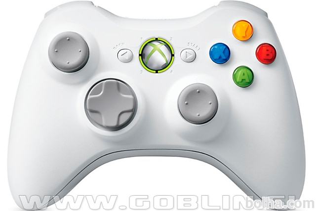 Xbox 360 brezžični kontroler, bel