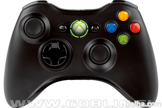 Xbox 360 Slim brezžični kontroler, črn