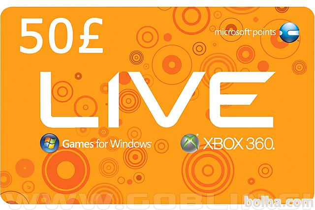 Xbox Live Gift Card 50 GBP (UK) za Xbox 360 | Xbox One | PC