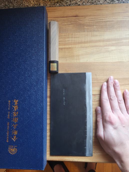 Japonski nož Nakiri/Chinese cleaver, 220mm, Aogami Super jeklo