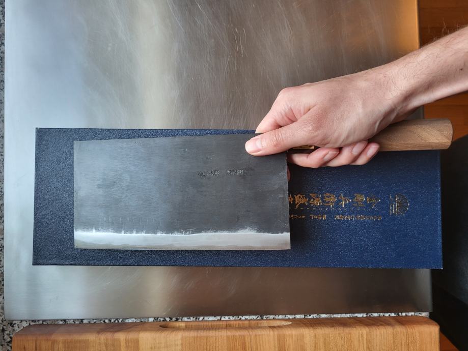 Japonski nož Nakiri/Chinese cleaver, 220mm, Aogami Super jeklo