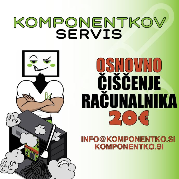 KOMPONENTKOV SERVIS - OSNOVNO čiščenje računalnika