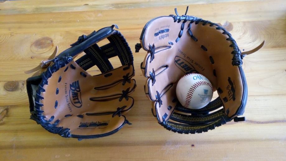 2 x rokavica Bejzbol za odraslega in otroka + žoga