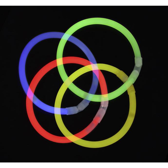 Pregibne fluorescentne svetlobne palice, 100-delni komplet v 7 barvah