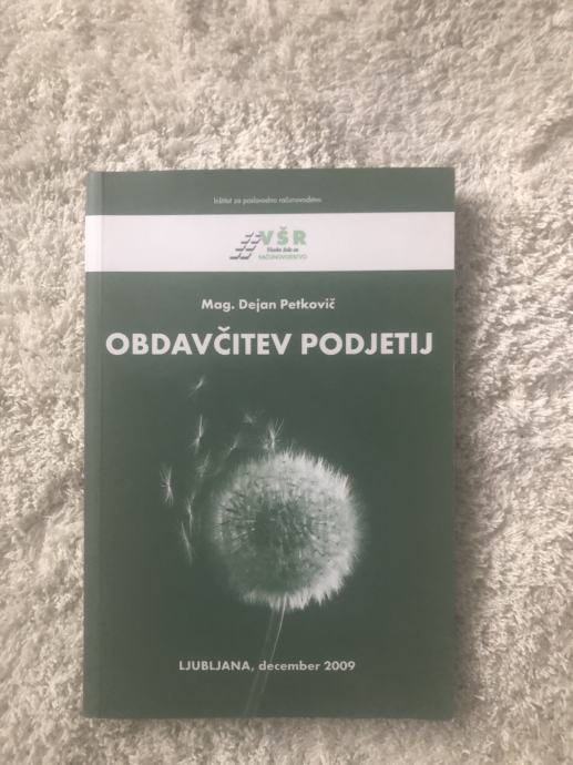 Knjiga OBDAVČITEV V PODJETJU Dejan Petkovič