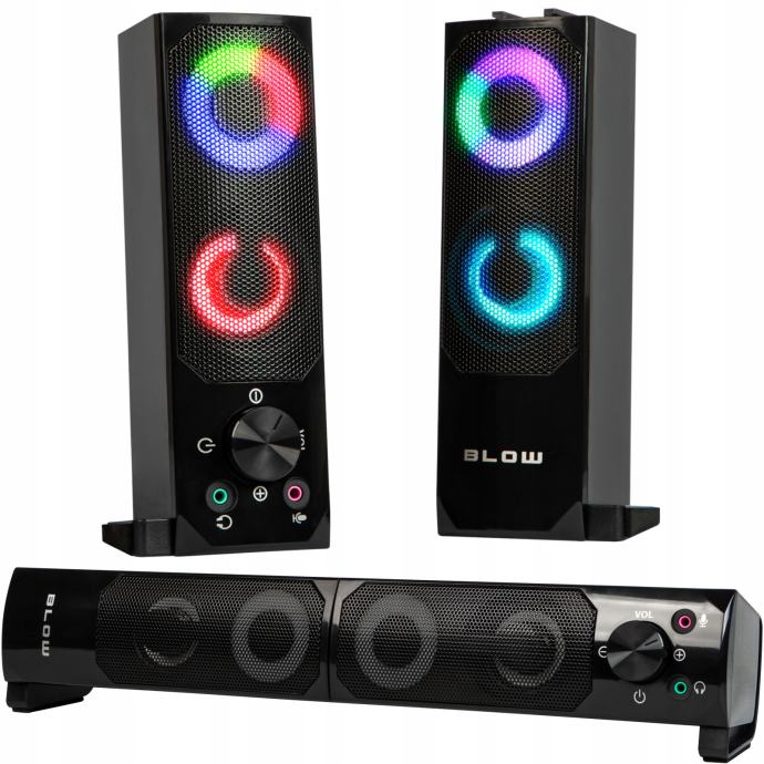 RGB LED 2.0 soundbar računalniški zvočniki