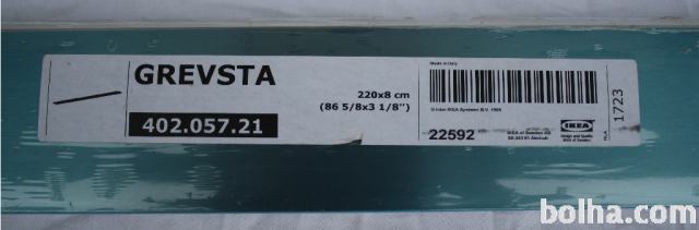 IKEA GREVSTA cokel v videzu inoxa - kos 129 cm, še z zašč. folijo