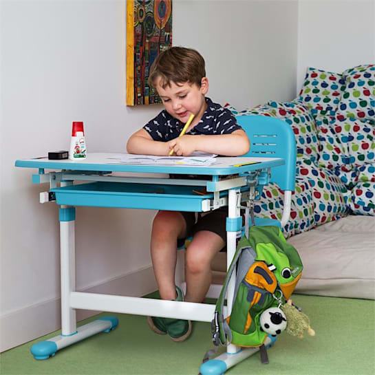 OneConcept Annika otroška pisalna miza, dvodelni set, miza, stol, viši