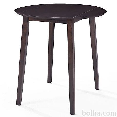 vidaXL Barska miza iz trdnega lesa 90x91 cm temno rjave barve