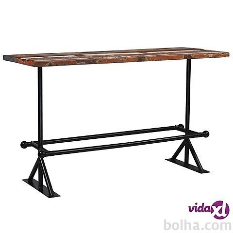 vidaXL Barska miza iz trdnega predelanega lesa 180x70x107 cm&period...