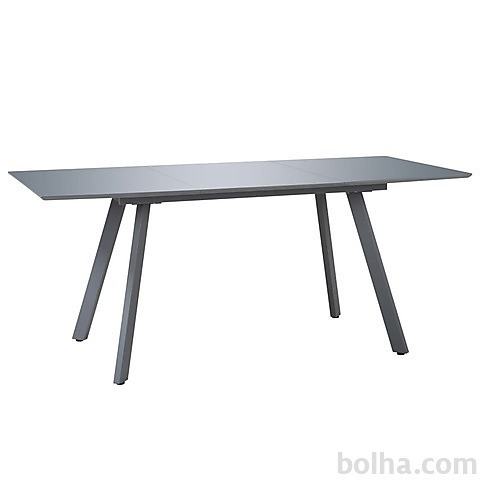 vidaXL Jedilna miza z visokim sivim sijajem 180x90x76 cm MDF
