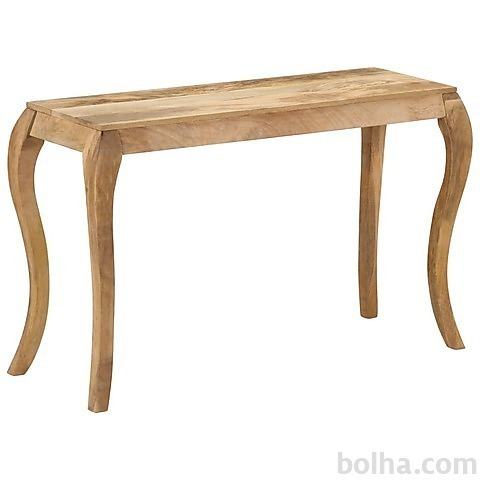 vidaXL Konzolna mizica iz trdnega mangovega lesa 118x38x76 cm