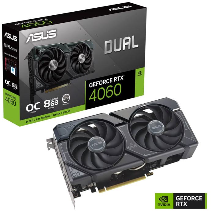 ASUS Dual GeForce RTX 4060 OC | 8GB | GDDR6 | PCIe 4.0 | Price-Perform