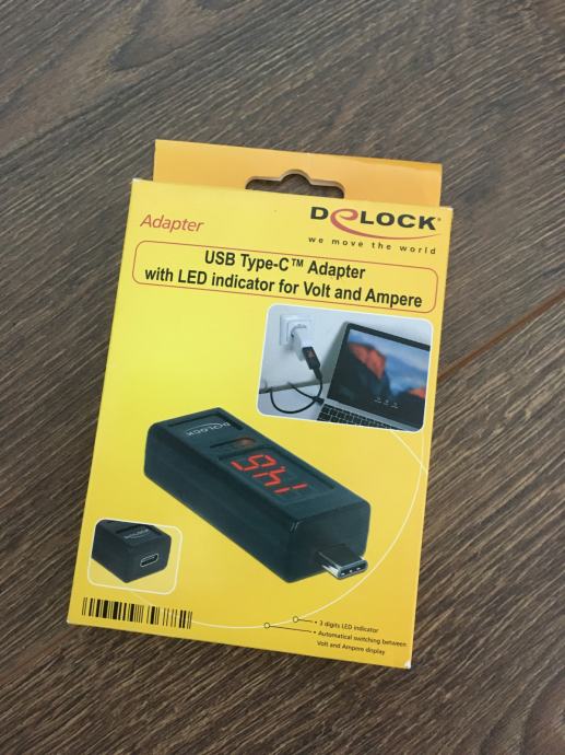 DELOCK USB type-C voltmeter ampermeter