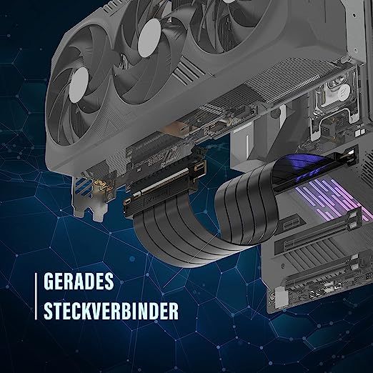 EZDIY-FAB PCIE Gen 4 16x Extreme Flexible,Câble Riser Haute Vitesse Port PCI Express 4.0 Carte Extension GPU-Connecteur à Angle Droit[7.87in/20cm