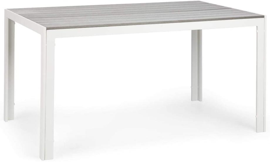 Blumfeldt Bilbao, vrtna miza, 150 x 90 cm, polywood, aluminij, belo-si