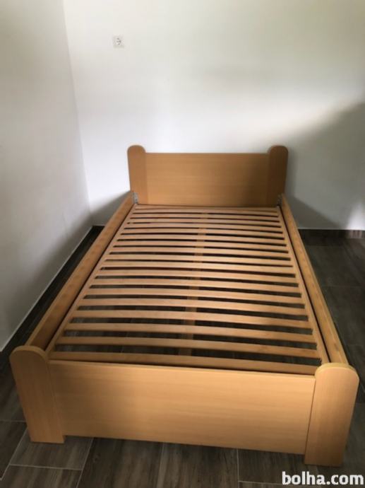 postelja 120 x 200 + vzmetnica + letveno dno