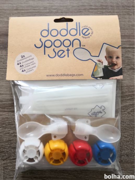 Doddle Spoon Set, vrečkice za ponovno uporabo, domače kašice