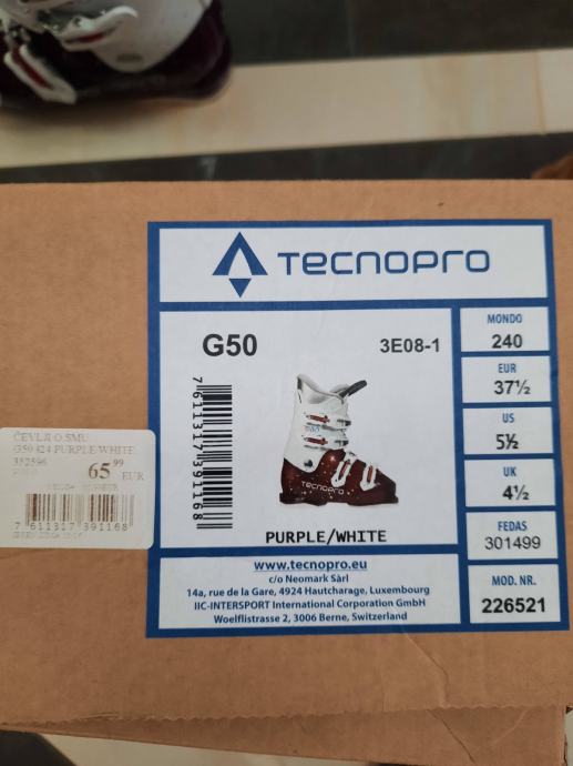 Dekliški ali ženski smučarski čevlji Tecnopro G50, velikost 37,5